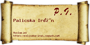 Palicska Irén névjegykártya