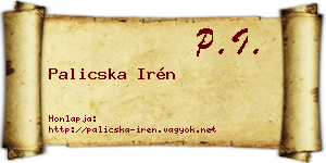 Palicska Irén névjegykártya